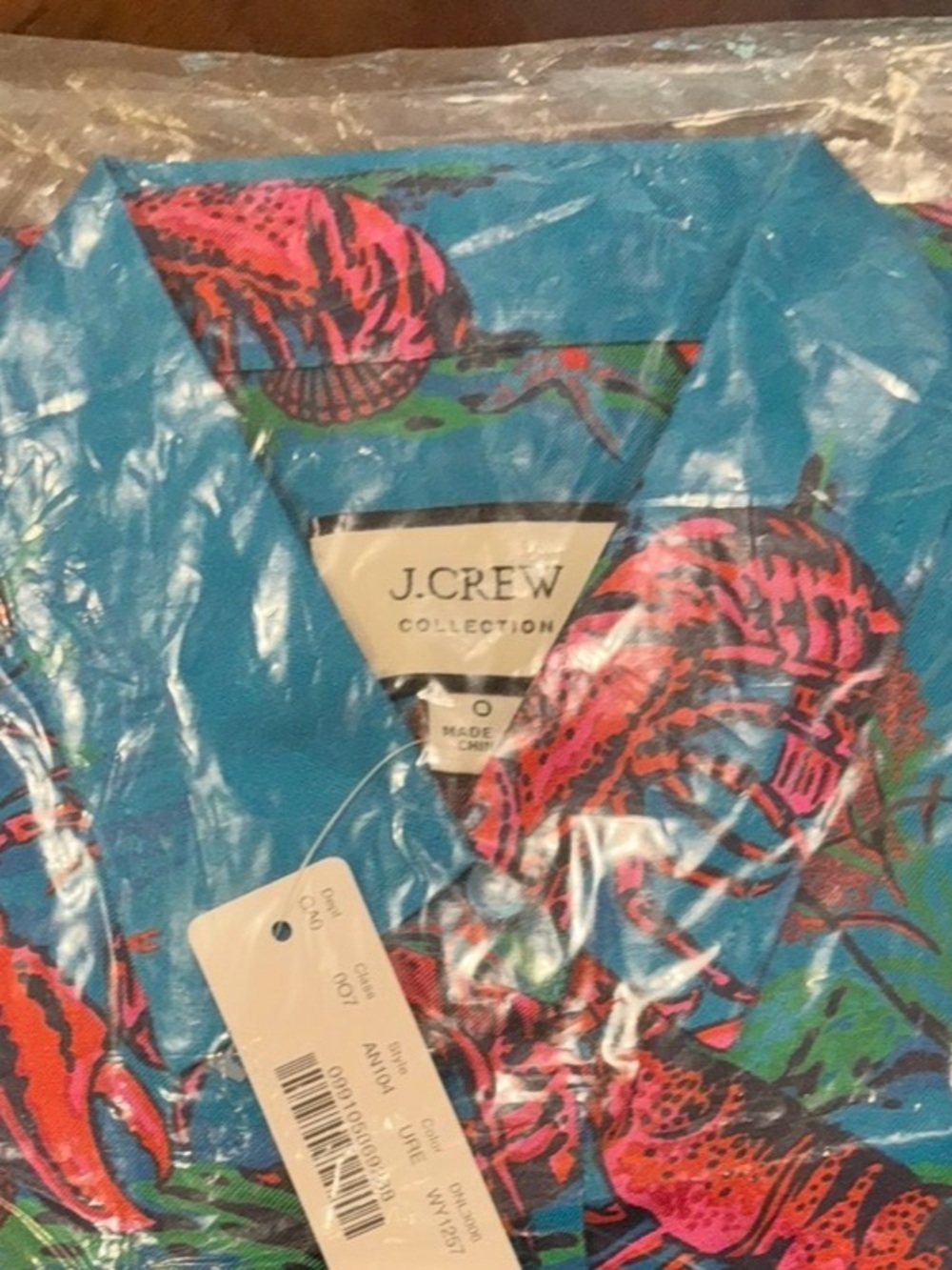 J Crew Lobster Silk Shirt NWT $128 - Picture 4 of 4